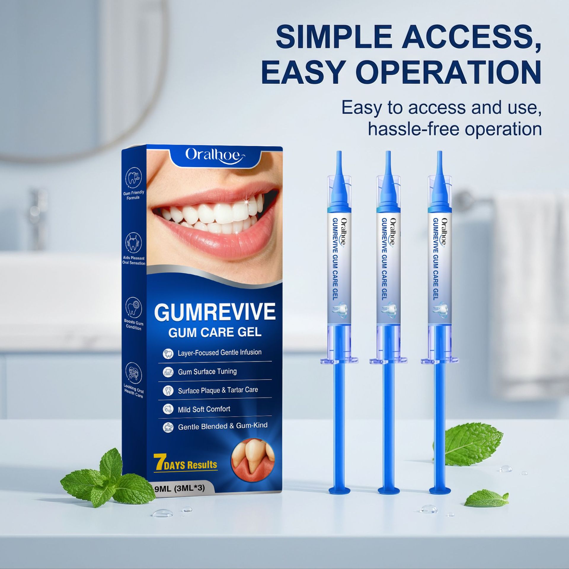 Teeth Whitening Kit - Oral Care Gel 3Pcs Gum Cleaning