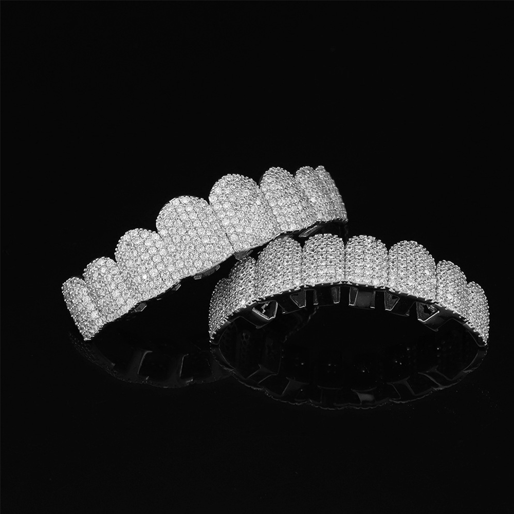 Silver Plated Full Iced Out CZ - Teeth Whitening Moulds recension och pris